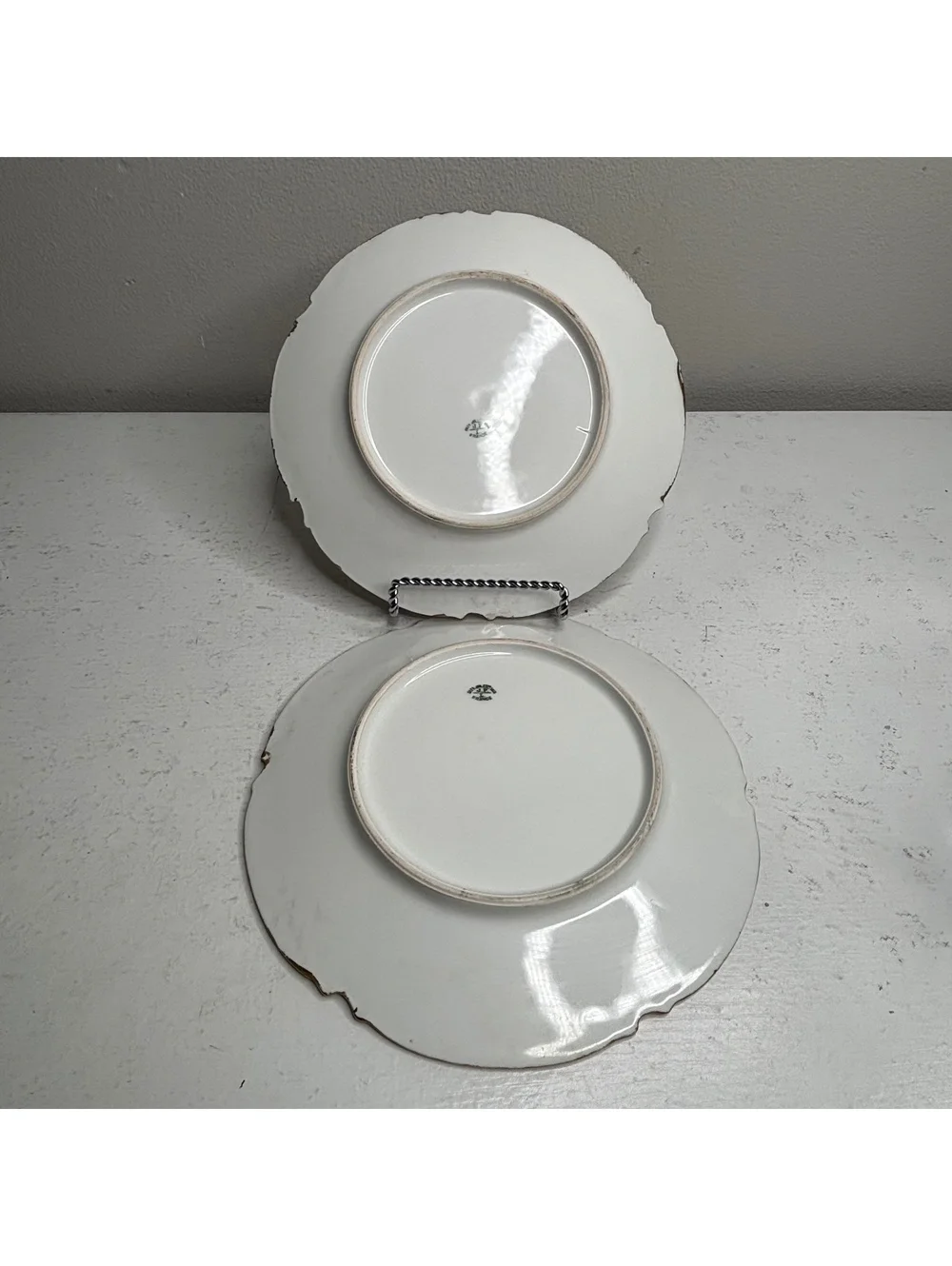 Antique JPL Pouyat Limoges Hand Painted Oysters Plates Signed by Artist set of 2